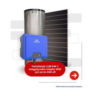 Zestaw PV z montażem o mocy 2,88 kWp i magazynem ciepła 200l